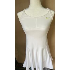 NIKE SERENA white tennis dress Slit Cuts in side and back EUC size S HTF rare